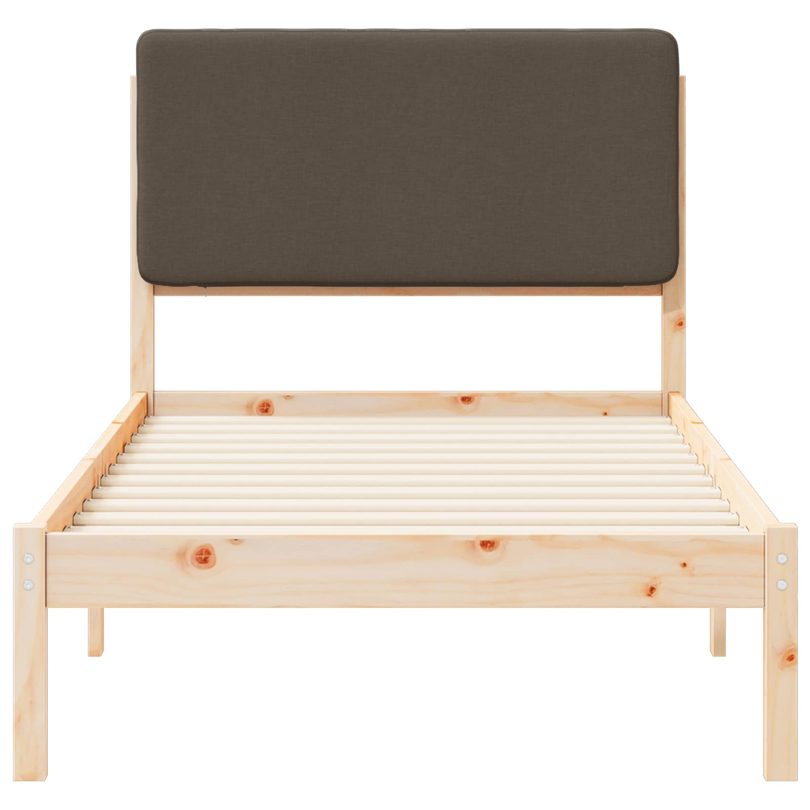 Bedframe met Gevoerd Hoofdgedeelte Taupe 75 x 190 cm