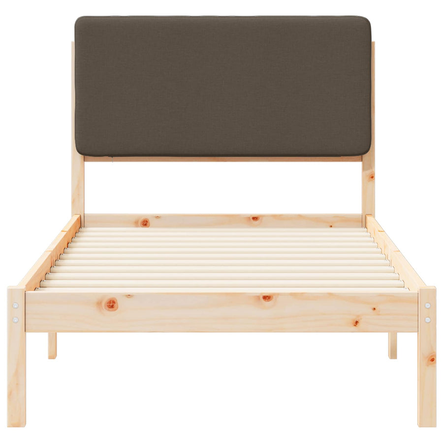 Bedframe met Gevoerd Hoofdgedeelte Taupe 75 x 190 cm