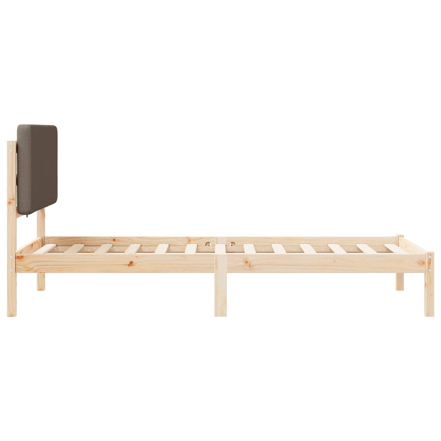 Bedframe met Gevoerd Hoofdgedeelte Taupe 75 x 190 cm