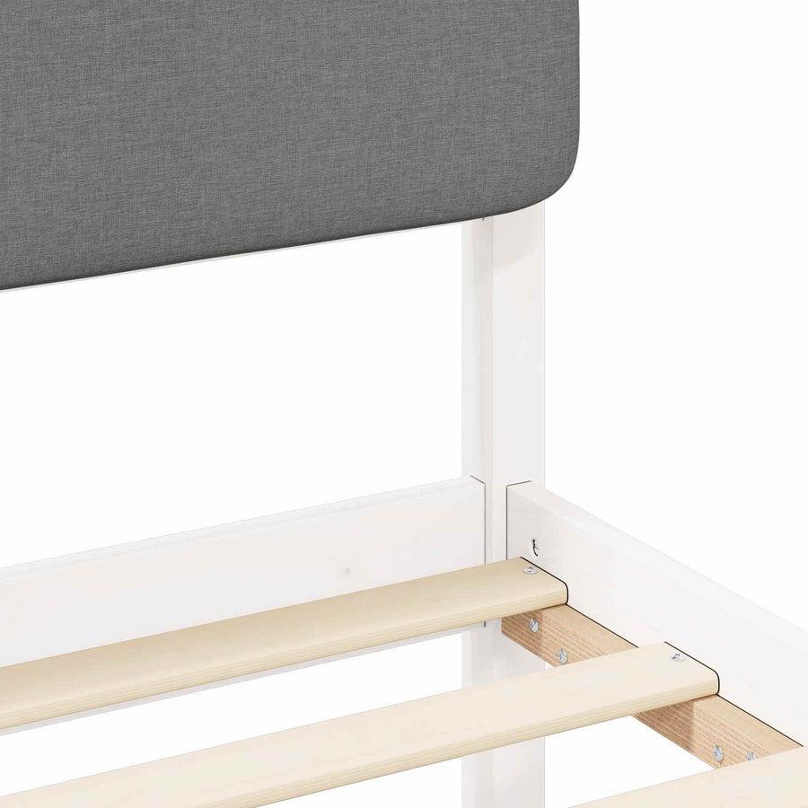 Bedframe met Gevoerd Hoofdgedeelte Lichtgrijs 75 x 190 cm