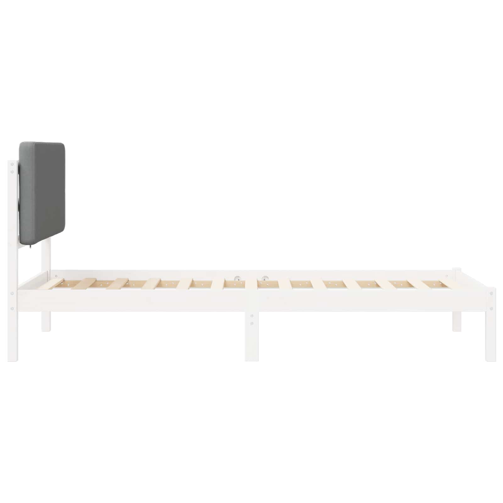 Bedframe met Gevoerd Hoofdgedeelte Lichtgrijs 75 x 190 cm