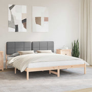 Bedframe 180x200 cm lichtgrijs massief grenenhout