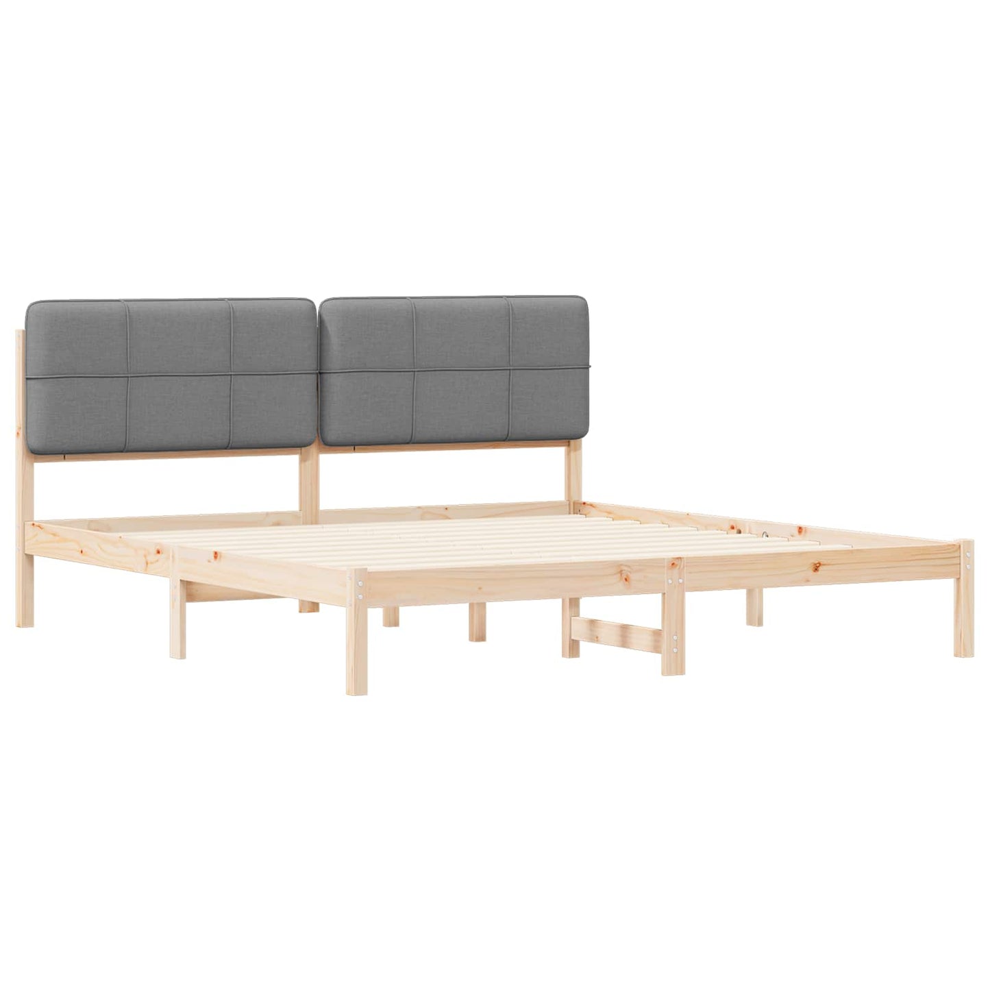 Bedframe met Gevoerd Hoofdgedeelte Lichtgrijs 180 x 200 cm