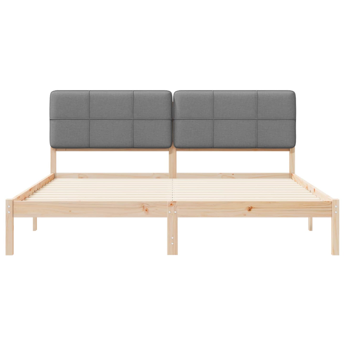 Bedframe met Gevoerd Hoofdgedeelte Lichtgrijs 180 x 200 cm