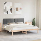 Bed Frame with Upholstered Headboard Dark Grey 180 x 200 cm