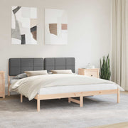 Bedframe massief grenenhout donkergrijs 180x200 cm