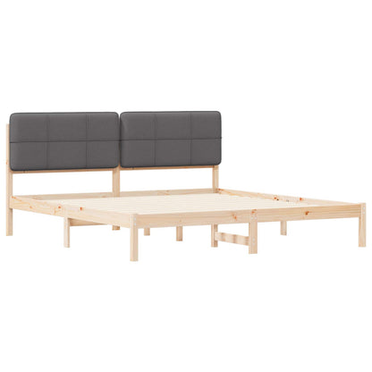 Bedframe met Gevoerd Hoofdgedeelte Donkergrijs 180 x 200 cm