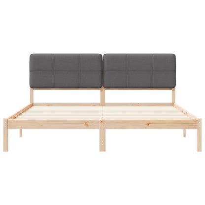 Bedframe met Gevoerd Hoofdgedeelte Donkergrijs 180 x 200 cm