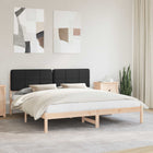 Upholstered Bed Frame with Headboard Black 180 x 200 cm