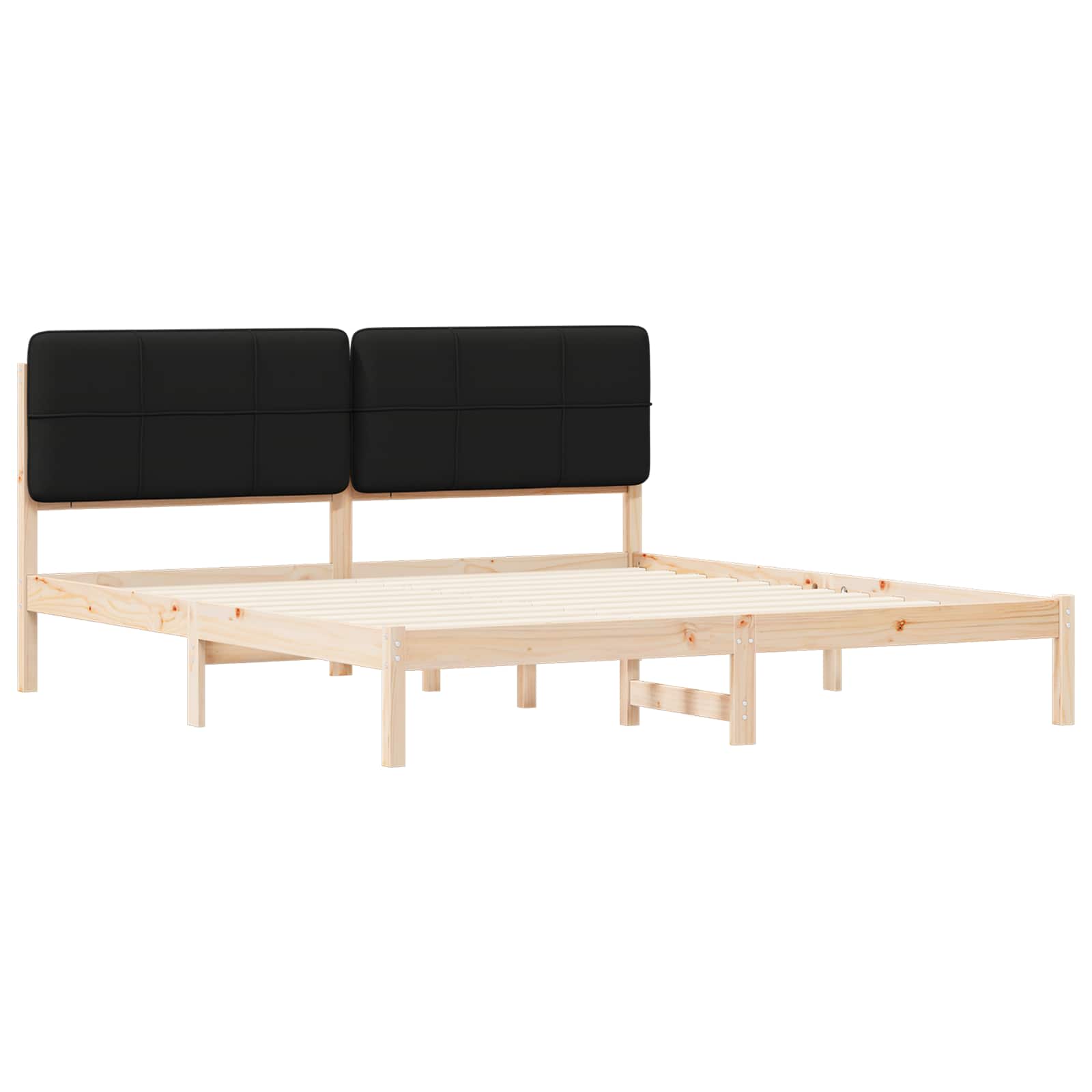 Bedframe met Gevoerd Hoofdgedeelte Zwart 180 x 200 cm