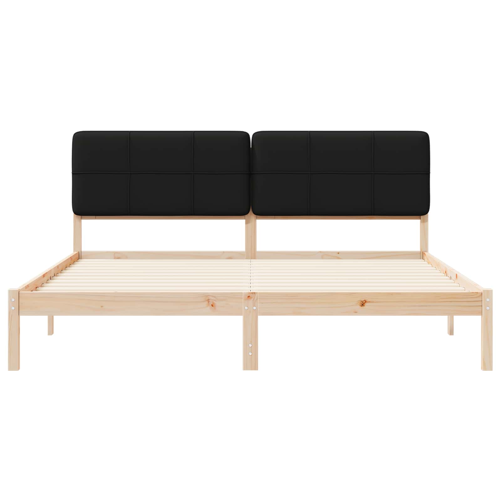 Bedframe met Gevoerd Hoofdgedeelte Zwart 180 x 200 cm