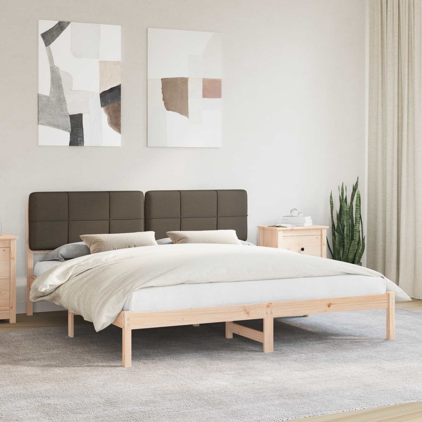 Bedframe met Gevoerd Hoofdgedeelte Taupe 180 x 200 cm