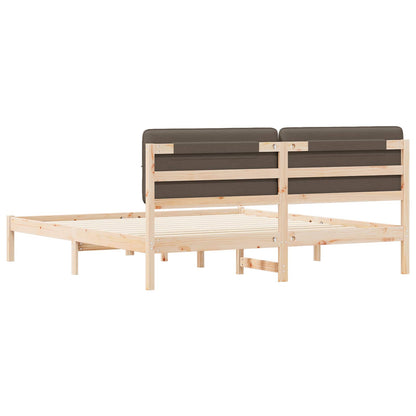 Bedframe met Gevoerd Hoofdgedeelte Taupe 180 x 200 cm
