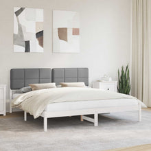 Bedframe met Gevoerd Hoofdgedeelte Lichtgrijs 180 x 200 cm
