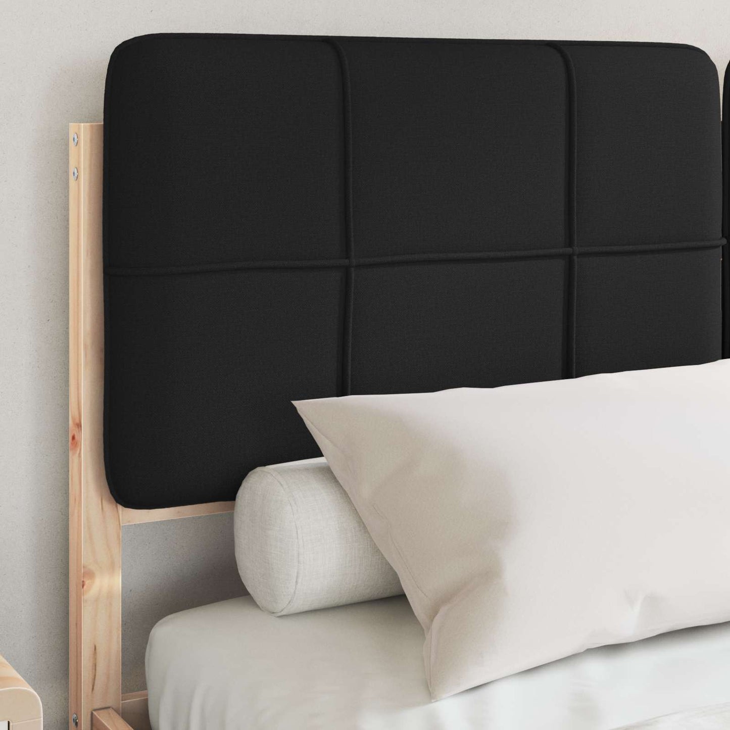 Bedframe met Gevoerd Hoofdgedeelte Zwart 160 x 200 cm