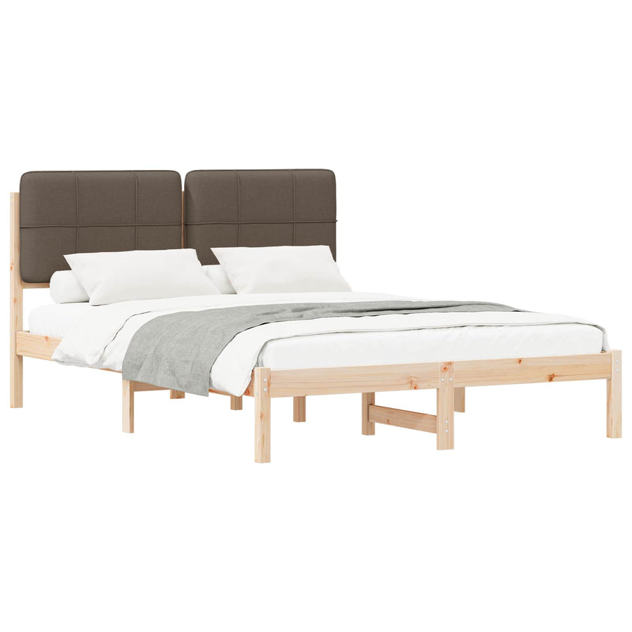 Bedframe met Gevoerd Hoofdgedeelte Taupe 160 x 200 cm