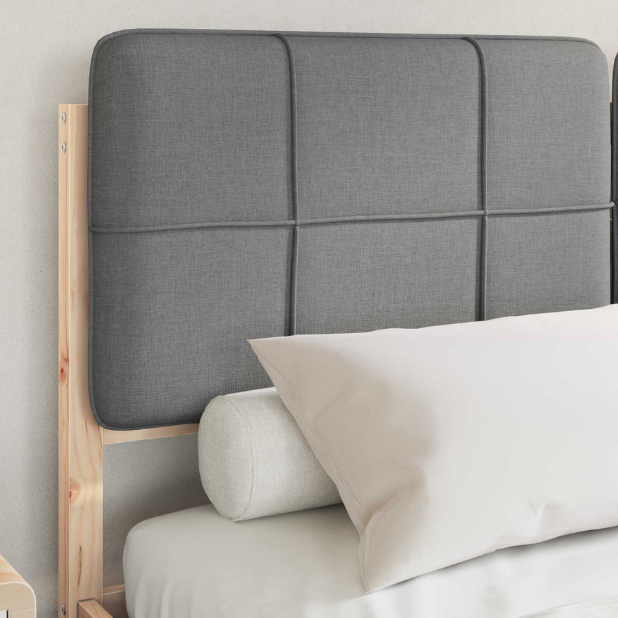 Bedframe met Gevoerd Hoofdgedeelte Lichtgrijs 150 x 200 cm