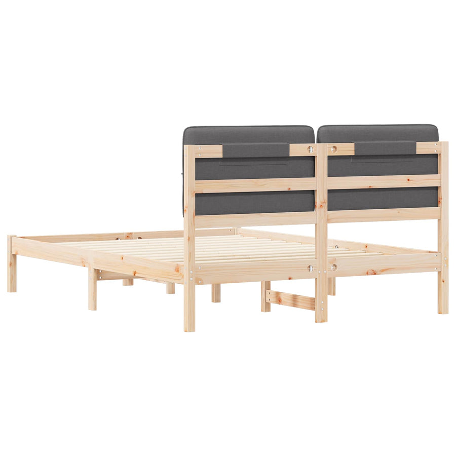 Bedframe met Gevoerd Hoofdgedeelte Donkergrijs 150 x 200 cm