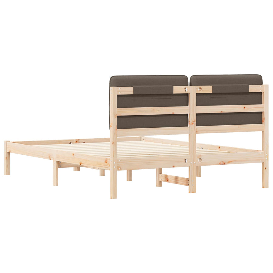 Bedframe met Gevoerd Hoofdgedeelte Taupe 150 x 200 cm