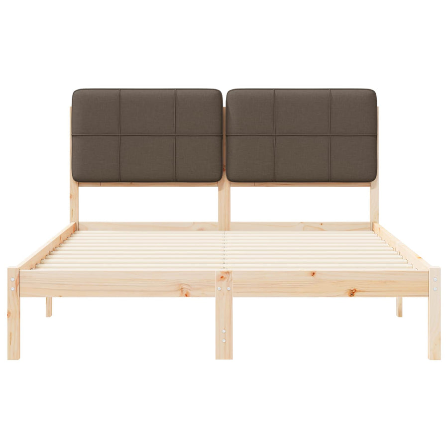 Bedframe met Gevoerd Hoofdgedeelte Taupe 150 x 200 cm