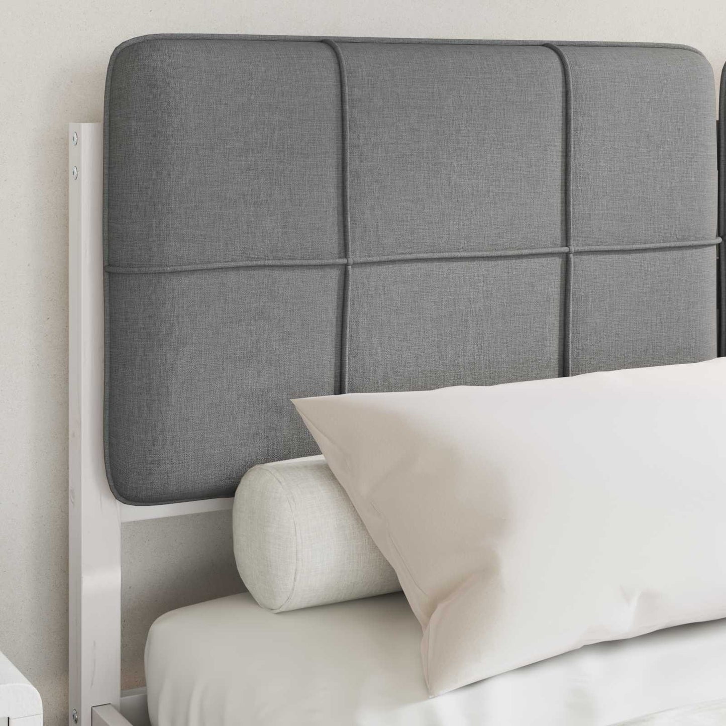 Bedframe met Gevoerd Hoofdgedeelte Lichtgrijs 150 x 200 cm