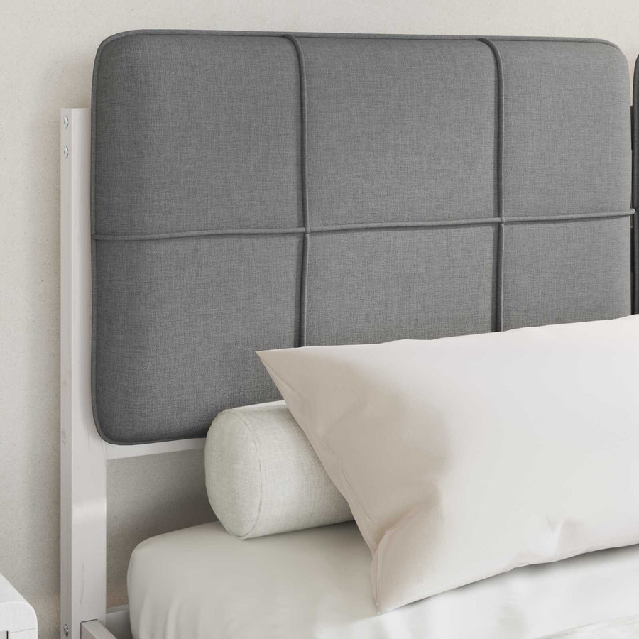 Bedframe met Gevoerd Hoofdgedeelte Lichtgrijs 150 x 200 cm