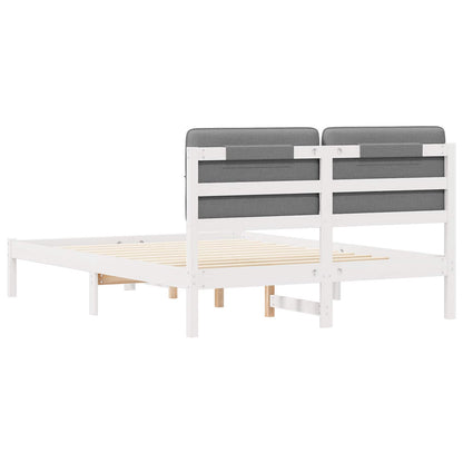Bedframe met Gevoerd Hoofdgedeelte Lichtgrijs 150 x 200 cm