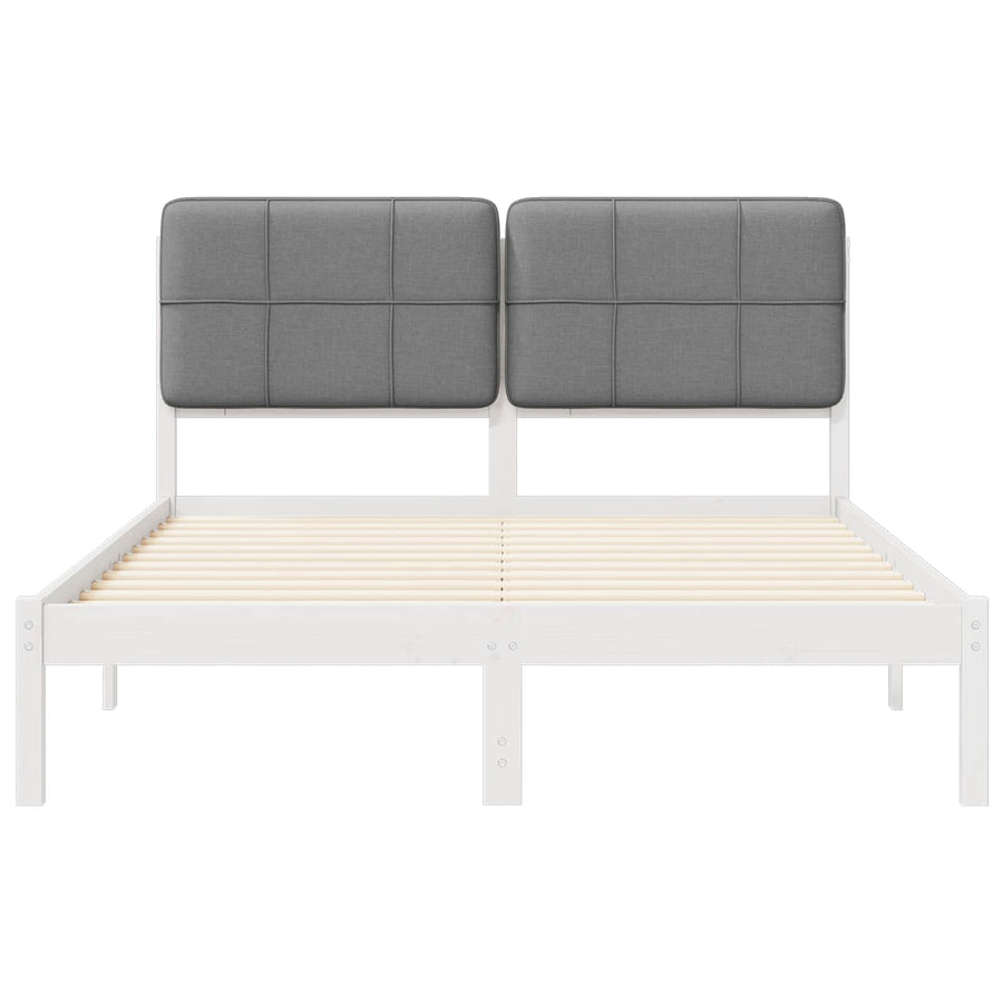 Bedframe met Gevoerd Hoofdgedeelte Lichtgrijs 150 x 200 cm