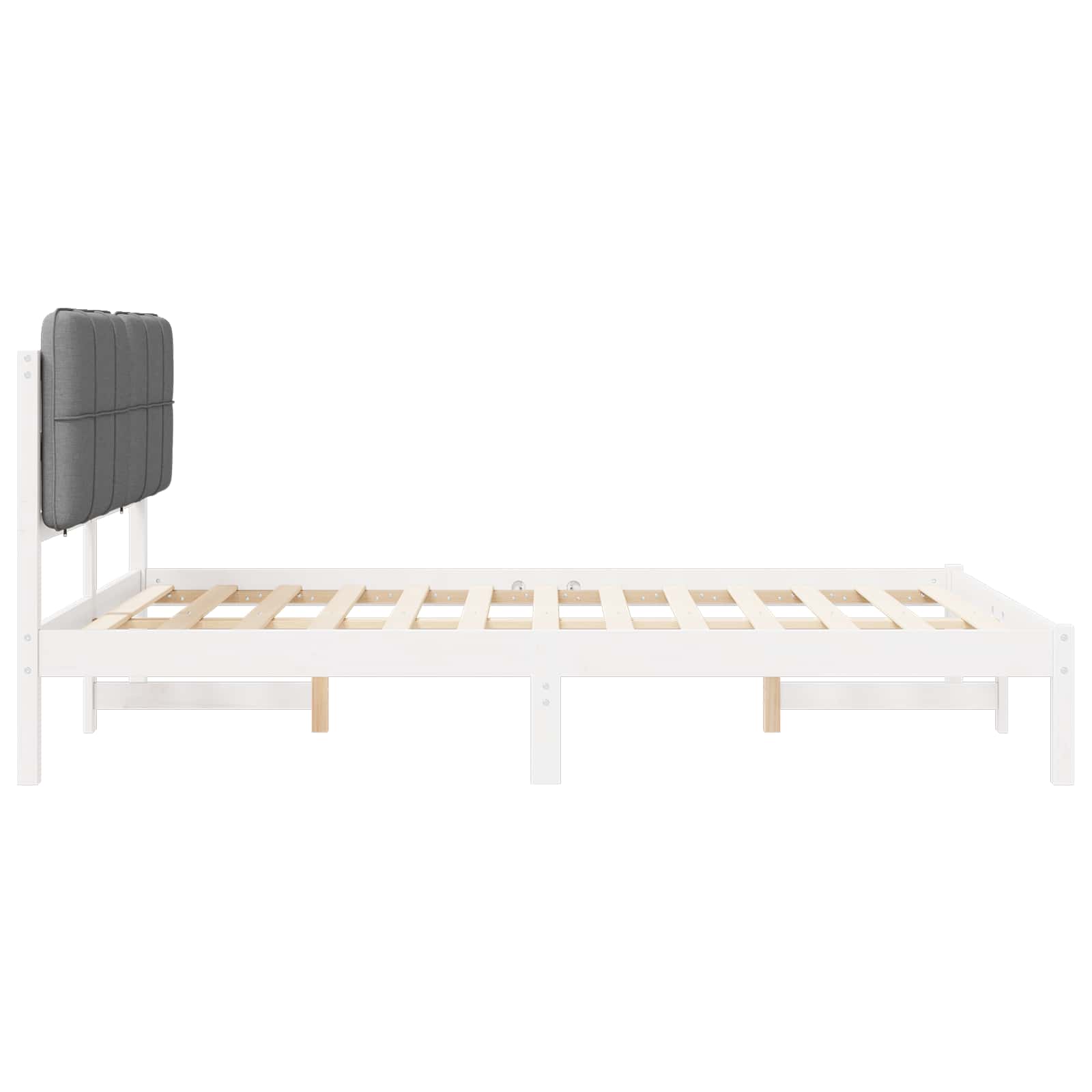 Bedframe met Gevoerd Hoofdgedeelte Lichtgrijs 150 x 200 cm