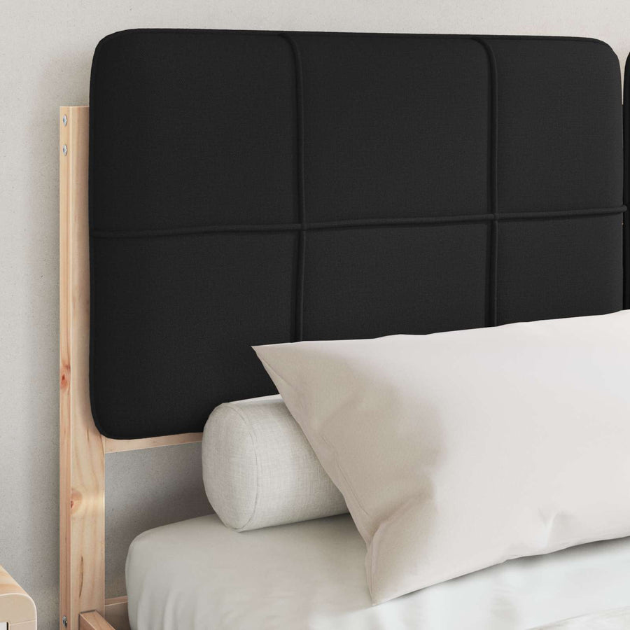 Bedframe met Gevoerd Hoofdgedeelte Zwart 140 x 200 cm