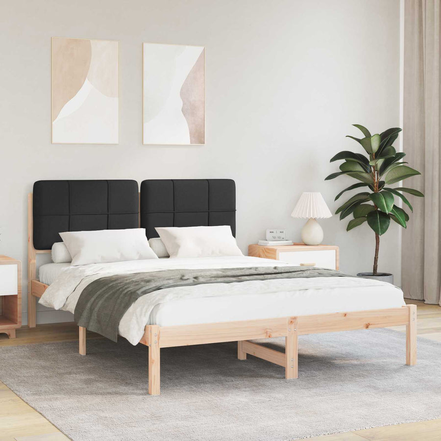 Bedframe met Gevoerd Hoofdgedeelte Zwart 140 x 200 cm