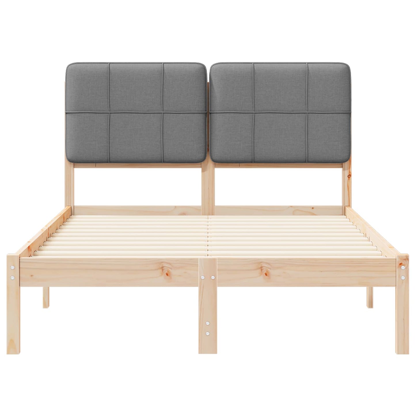 Bedframe met Gevoerd Hoofdgedeelte Lichtgrijs 120 x 200 cm