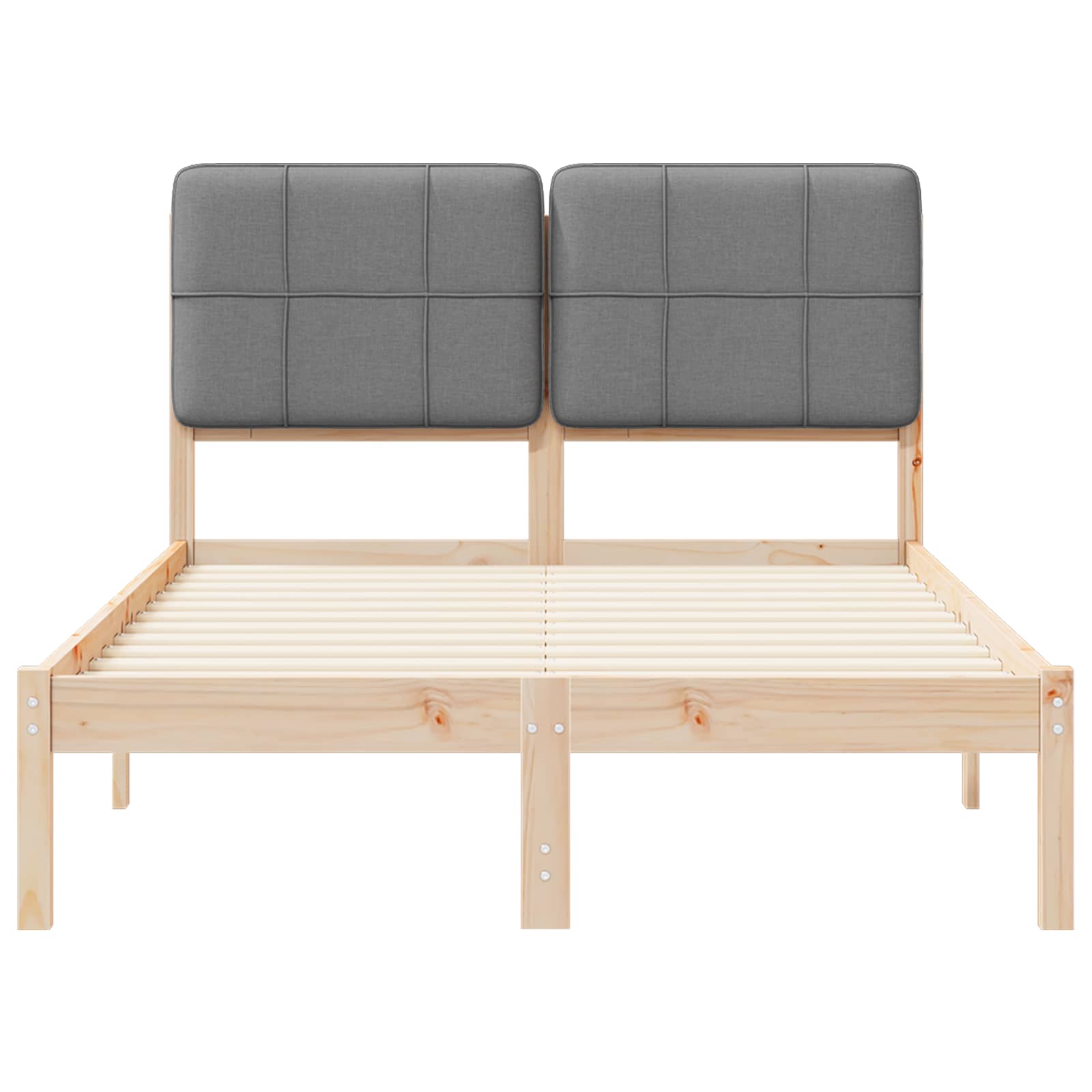 Bedframe met Gevoerd Hoofdgedeelte Lichtgrijs 120 x 200 cm