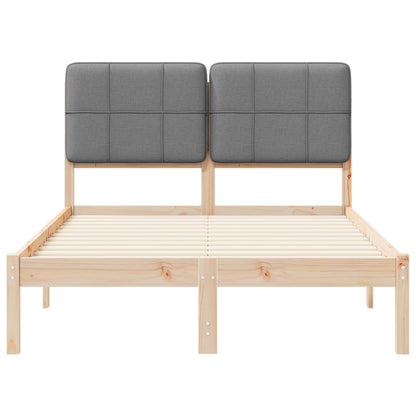 Bedframe met Gevoerd Hoofdgedeelte Lichtgrijs 120 x 200 cm