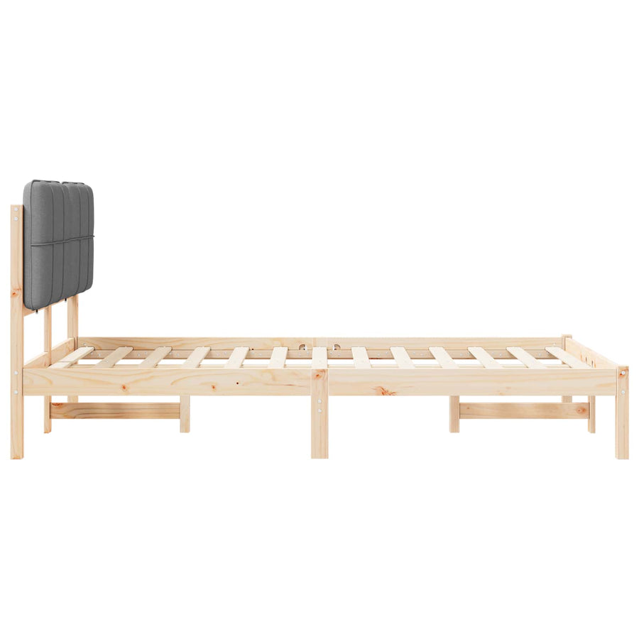 Bedframe met Gevoerd Hoofdgedeelte Lichtgrijs 120 x 200 cm