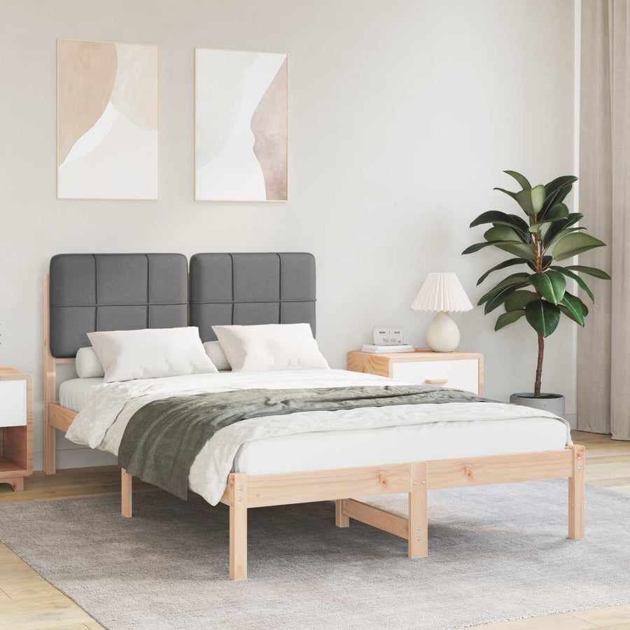 Bedframe met Gevoerd Hoofdgedeelte Donkergrijs 120 x 200 cm