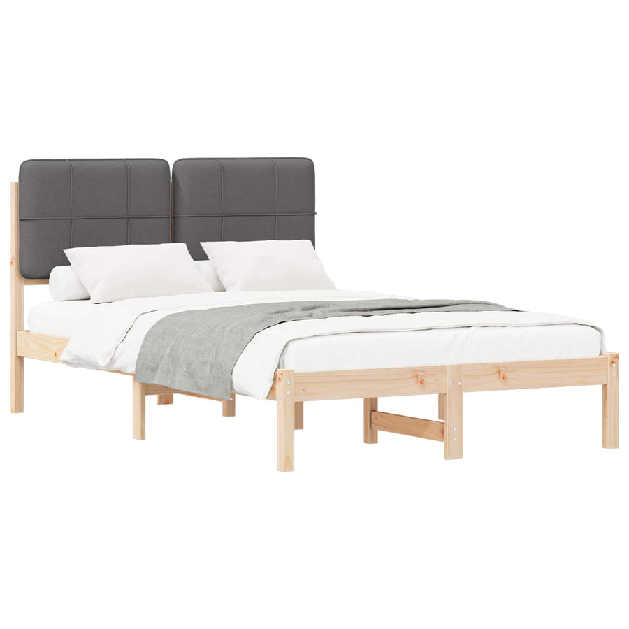 Bedframe met Gevoerd Hoofdgedeelte Donkergrijs 120 x 200 cm