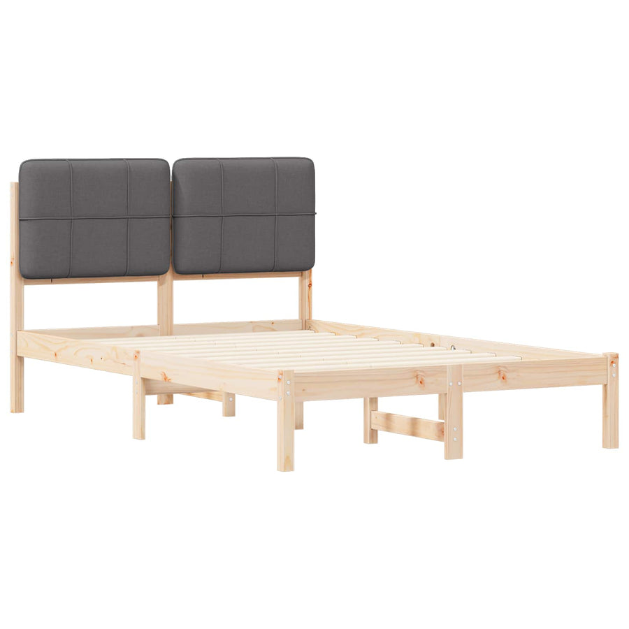 Bedframe met Gevoerd Hoofdgedeelte Donkergrijs 120 x 200 cm