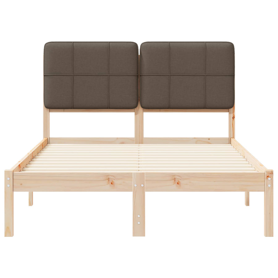 Bedframe met Gevoerd Hoofdgedeelte Taupe 120 x 200 cm