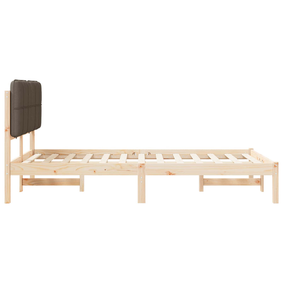 Bedframe met Gevoerd Hoofdgedeelte Taupe 120 x 200 cm