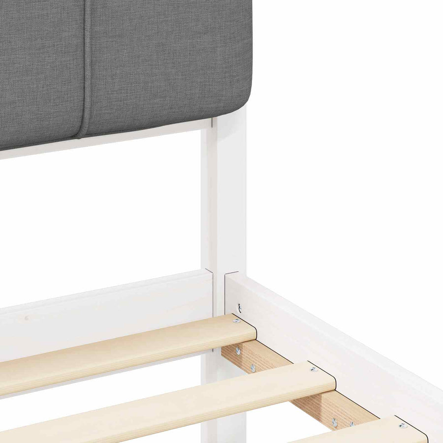 Bedframe met Gevoerd Hoofdgedeelte Lichtgrijs 120 x 200 cm