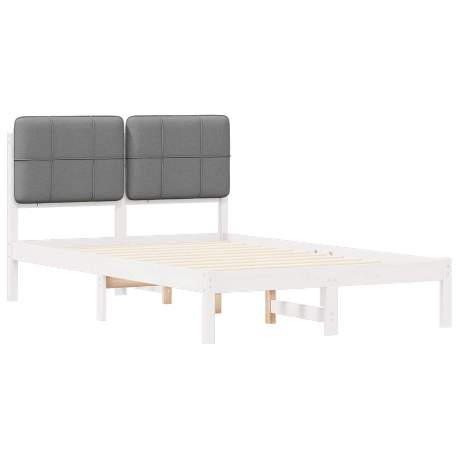 Bedframe met Gevoerd Hoofdgedeelte Lichtgrijs 120 x 200 cm