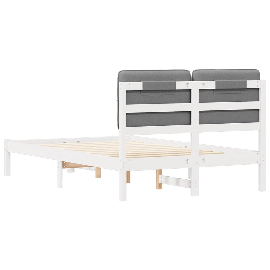 Bedframe met Gevoerd Hoofdgedeelte Lichtgrijs 120 x 200 cm