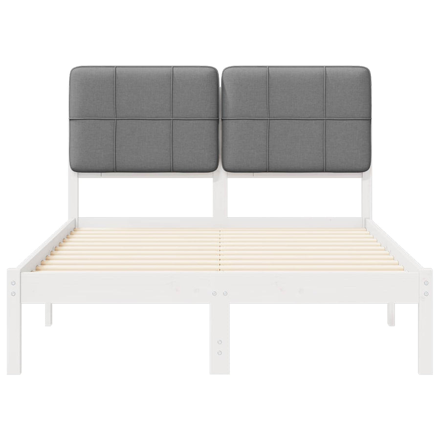 Bedframe met Gevoerd Hoofdgedeelte Lichtgrijs 120 x 200 cm