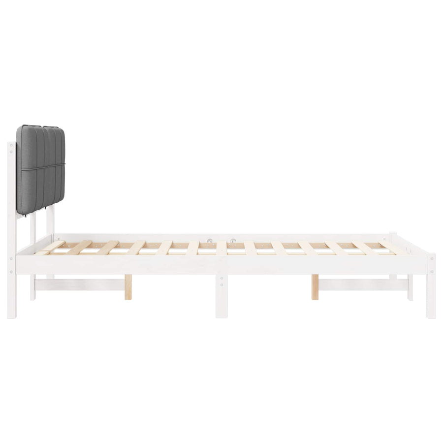 Bedframe met Gevoerd Hoofdgedeelte Lichtgrijs 120 x 200 cm