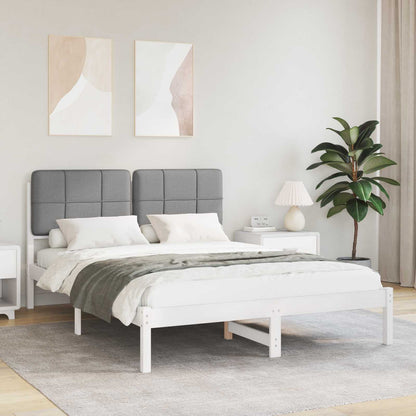 Bedframe met Gevoerd Hoofdgedeelte Lichtgrijs 140 x 190 cm