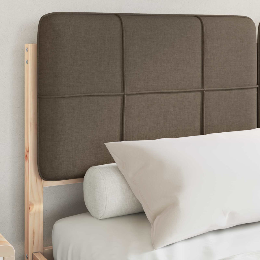Bedframe met Gevoerd Hoofdgedeelte Taupe 135 x 190 cm