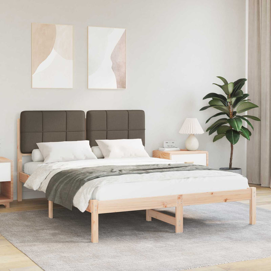 Bedframe met Gevoerd Hoofdgedeelte Taupe 135 x 190 cm