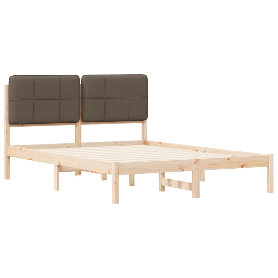 Bedframe met Gevoerd Hoofdgedeelte Taupe 135 x 190 cm