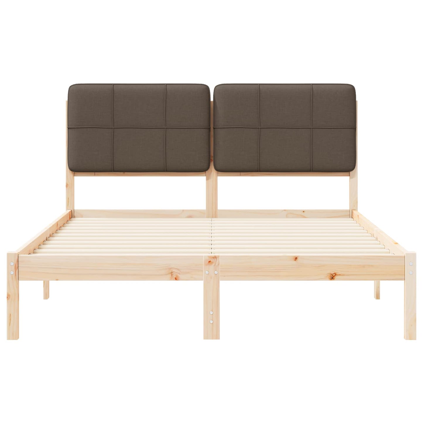 Bedframe met Gevoerd Hoofdgedeelte Taupe 135 x 190 cm